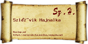 Szlávik Hajnalka névjegykártya
